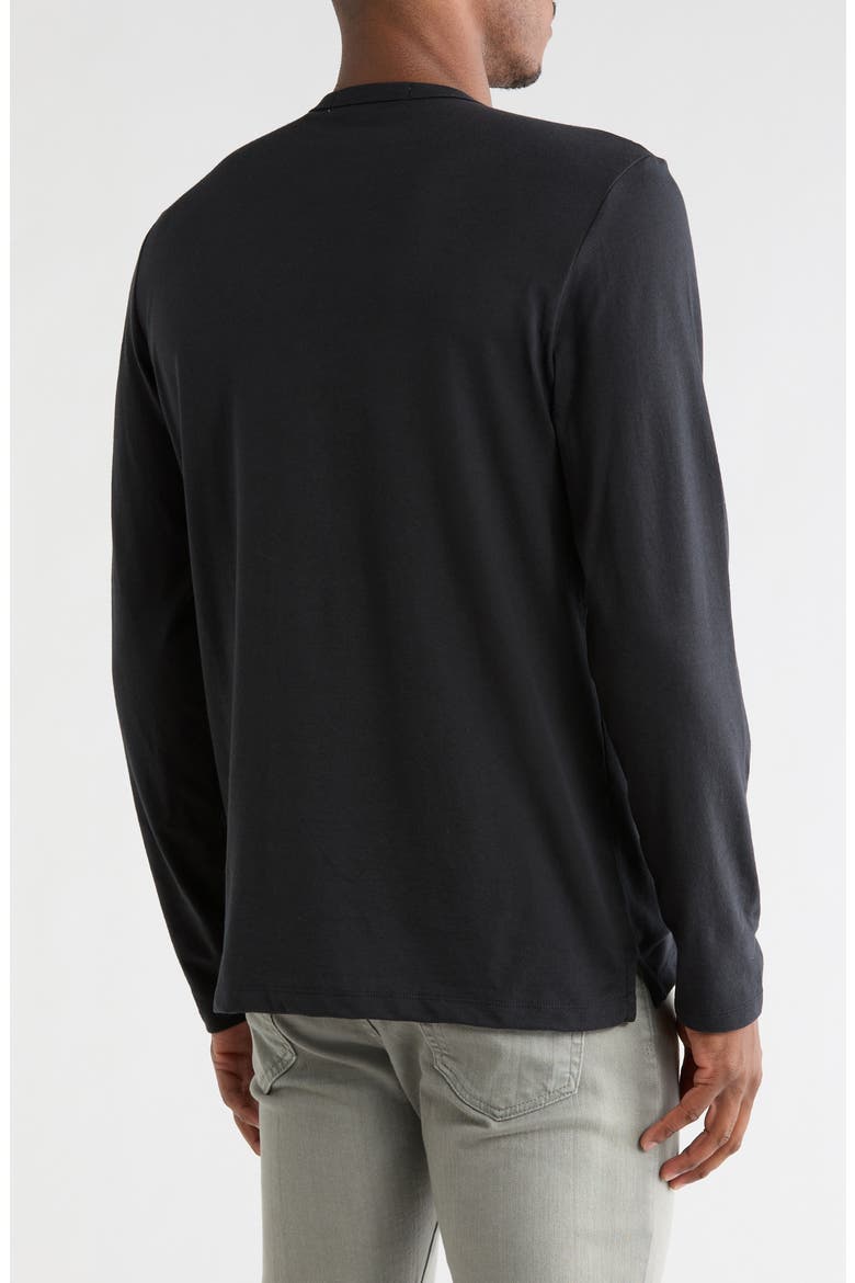 Cotton Henley, Alternate, color, BLACK