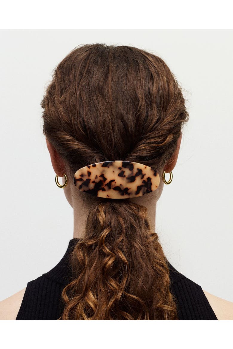 Jumbo Oval Barrette, Alternate, color, Black