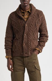 Double RL Heathered Shawl Collar Cardigan