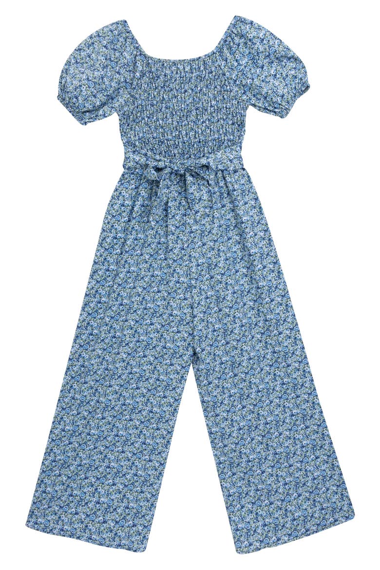 Kids' Ditsy Jumpsuit, Alternate, color, NAVY