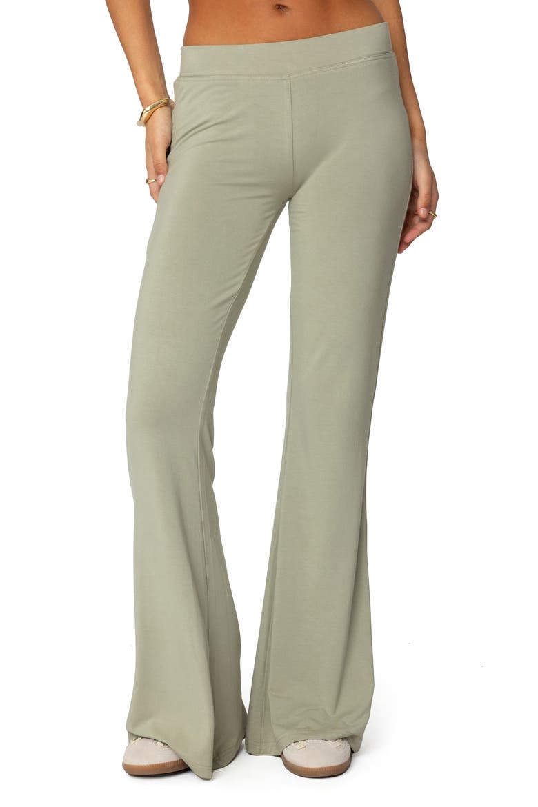 Flared Logo Graphic Leggings, Main, color, OLIVE