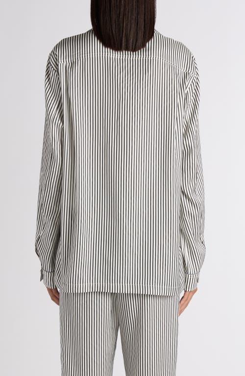Tom Ford Stripe Silk Button-up Pajama Shirt In Animal Print