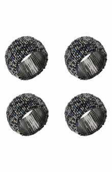 Tiramisu Midnight Shimmer Set of 4 Beaded Napkin Rings