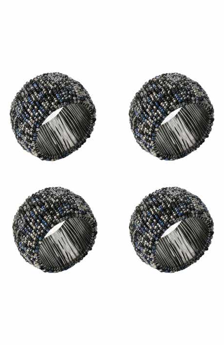 Tiramisu Midnight Shimmer Set of 4 Beaded Napkin Rings