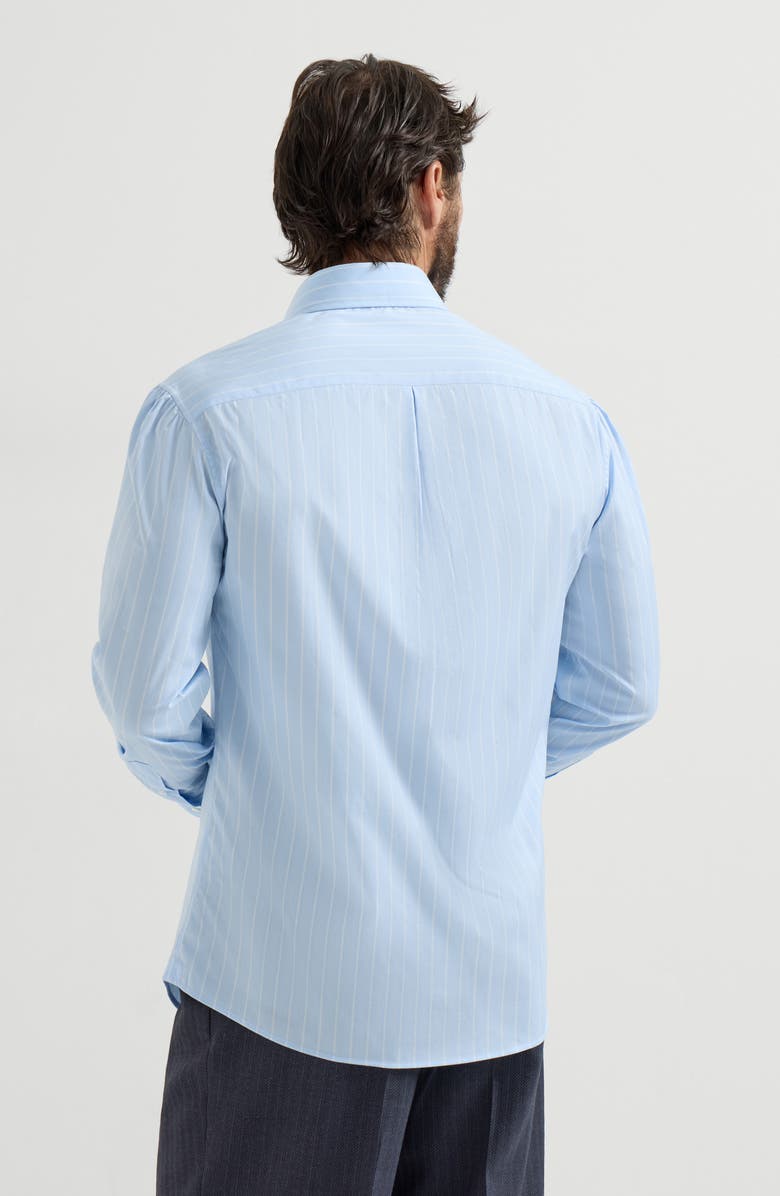 Brunello Cucinelli Button-down collar shirt, Alternate, color, Azure