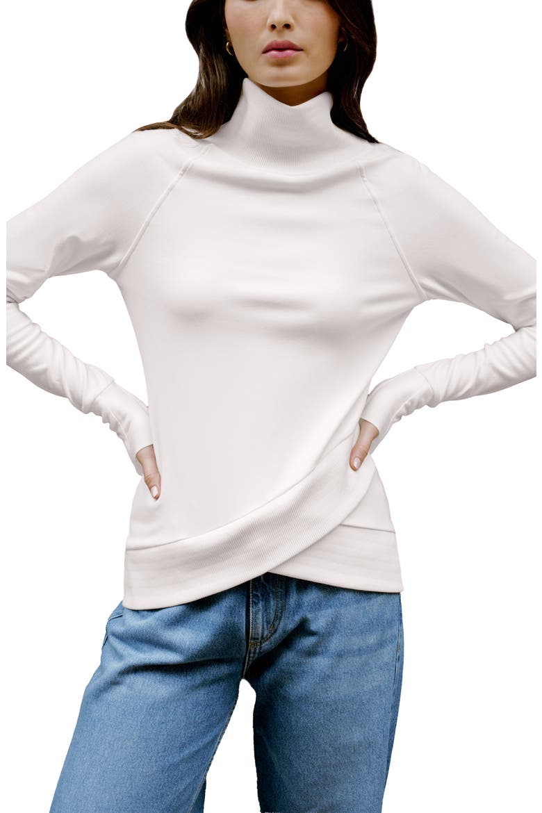 Soren Tulip Hem Sweatshirt, Main, color, CREAM