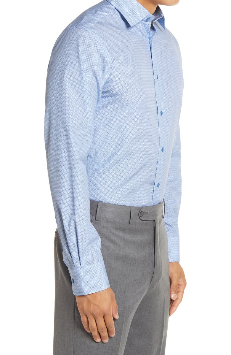 David Donahue Trim Fit Geo Print Dress Shirt, Alternate, color, 