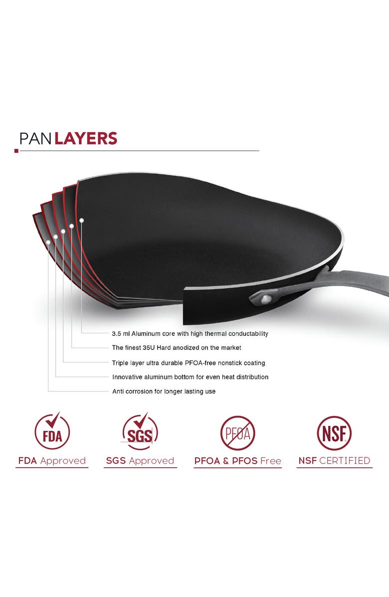 Rad USA Radical Pan Nonstick Frying & Saute Pan Skillet With Stainless Steel Handle, 10-Inch, Alternate, color, Black