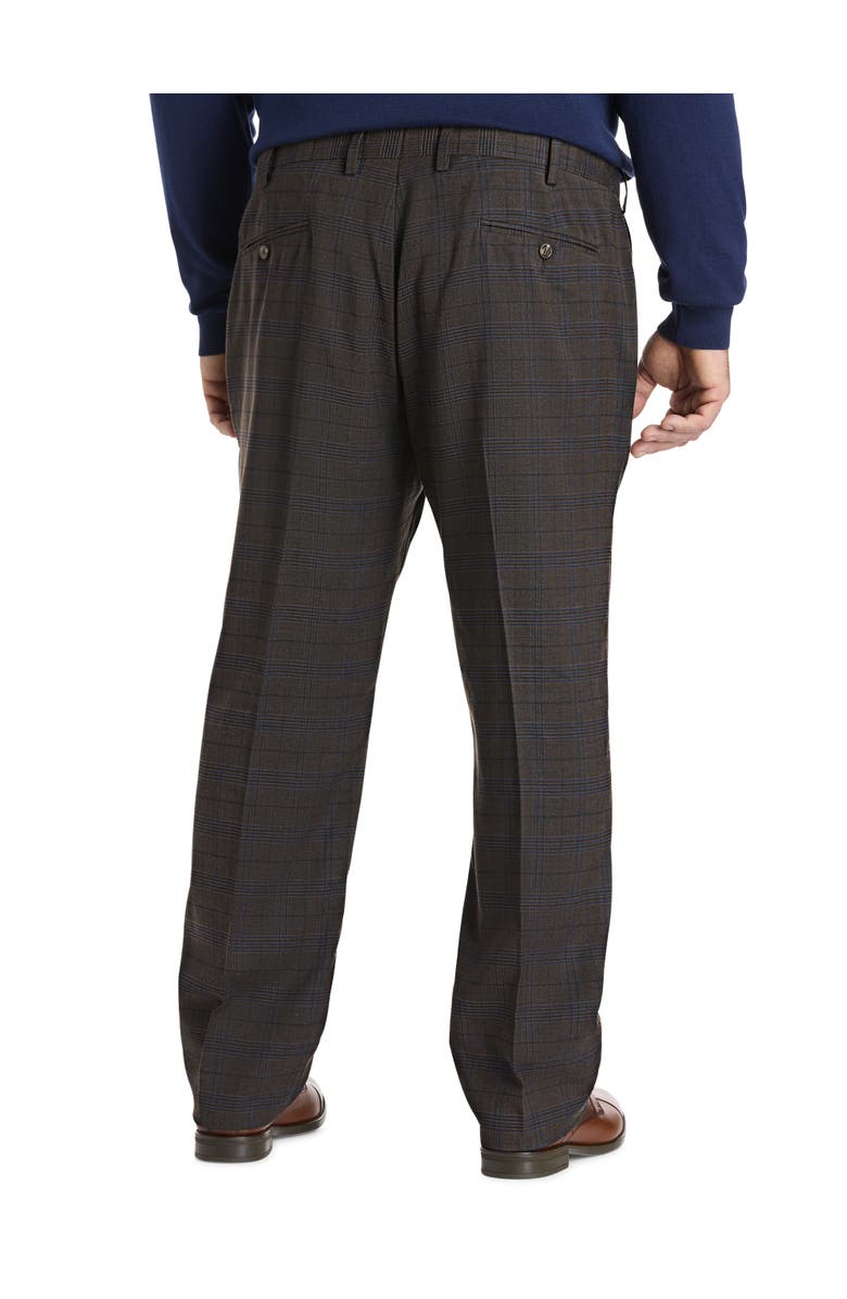 Oak Hill by DXL Big
Tall Waist-Relaxer Plaid Dress Pants, Alternate, color, Brown