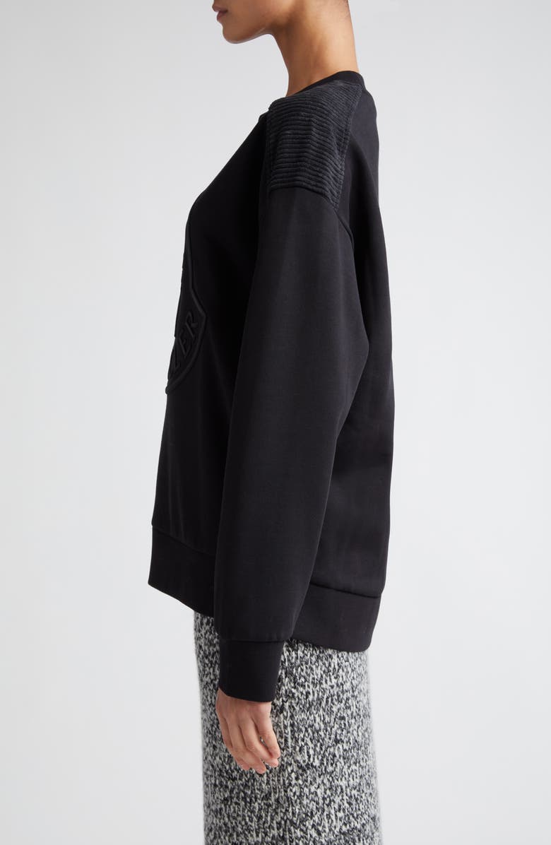 Moncler Embroidered Logo Crewneck Sweatshirt, Alternate, color, 