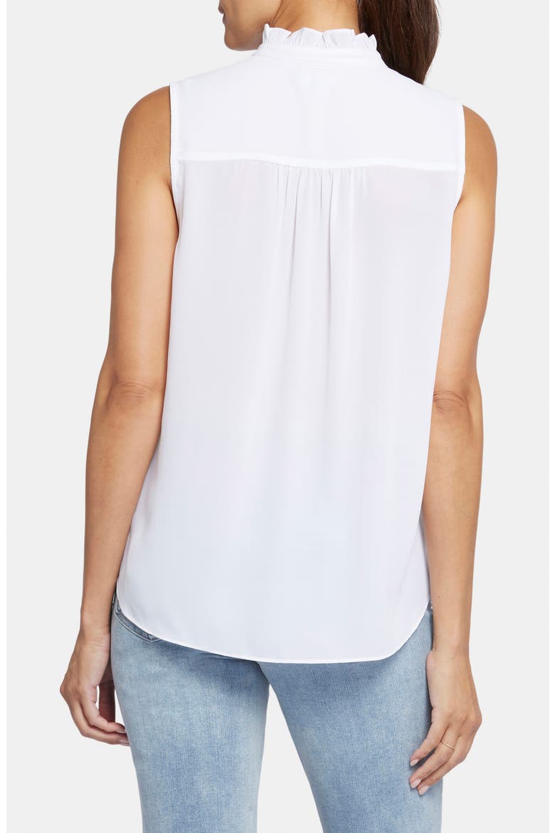Print Ruffle Neck Sleeveless Top, Alternate, color, OPTIC WHITE