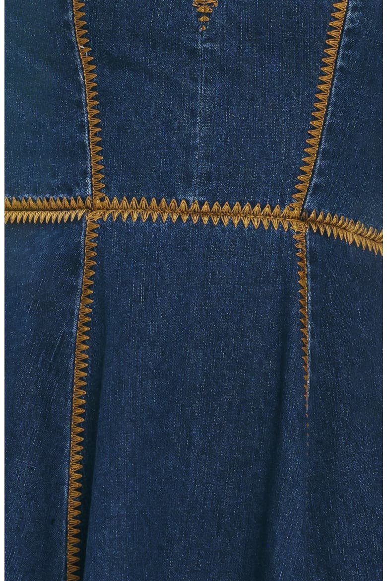 Denim Fit & Flare Dress, Alternate, color, INDIGO DENIM