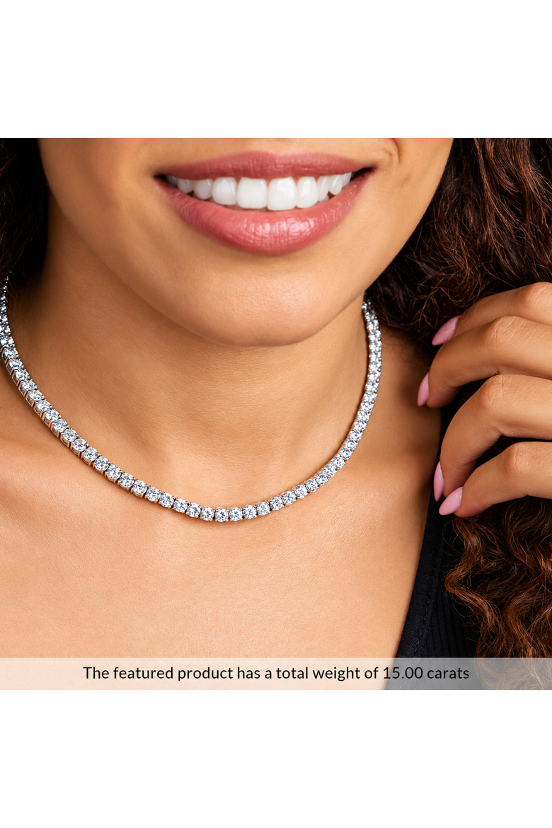 5 - 20ct Platinum Diamond Tennis Necklace 18" Lab Grown, Alternate, color, Platinum - 5Ct