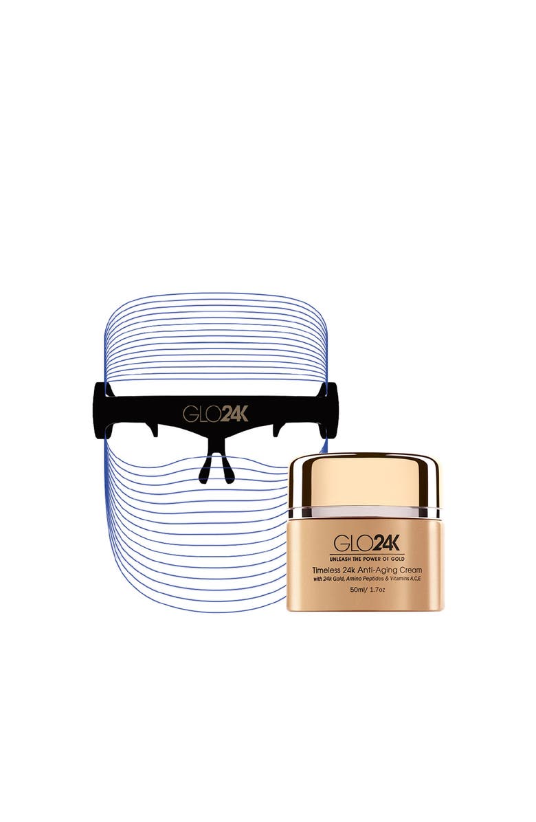 GLO24K UNLEASH THE POWER OF GOLD 7 Color LED Beauty Mask + 24k Timeless Anti-Aging Cream., Alternate, color, Na