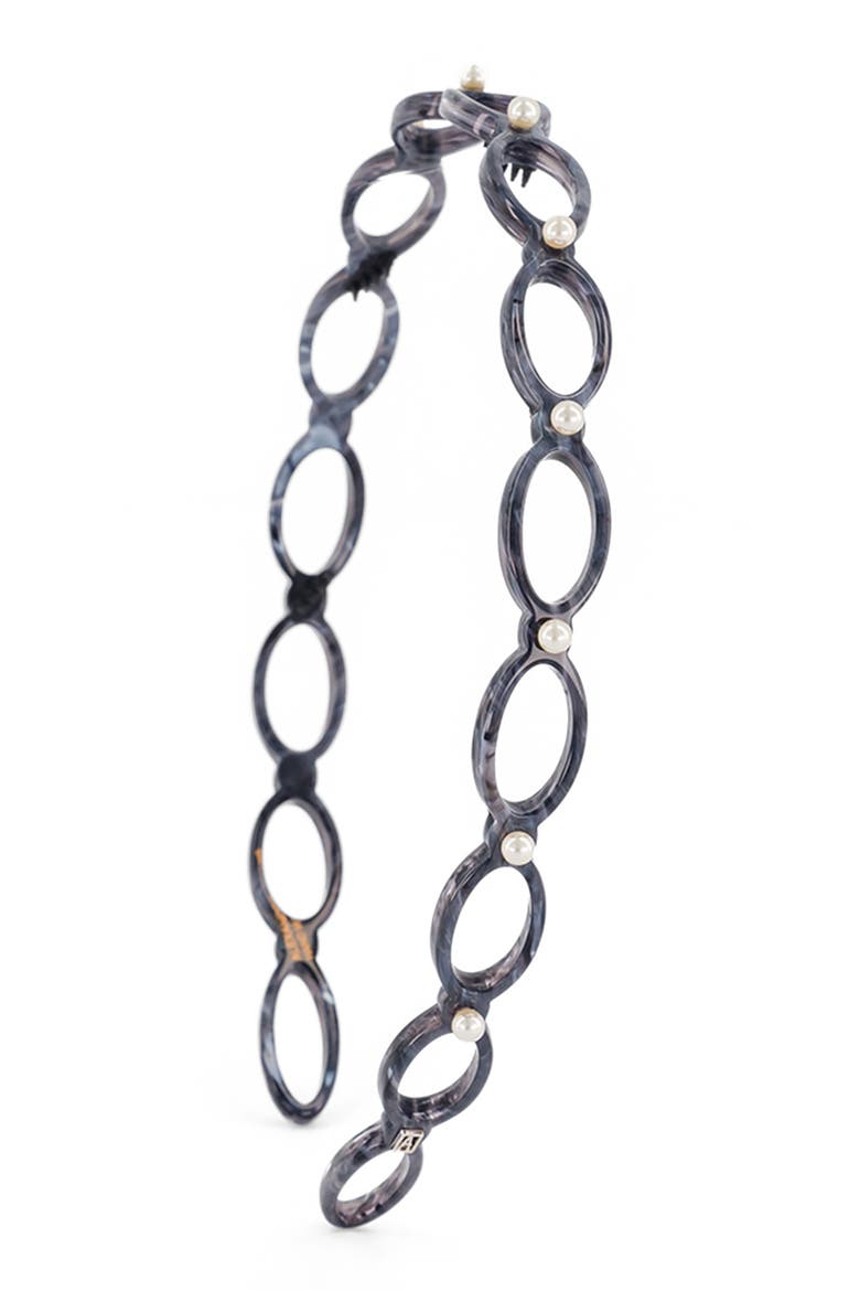 Cutout Ultracomfort Acetate And Pearls Headband, Main, color, Black