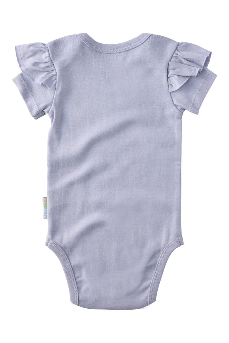 Rose Assorted 5-Pack Ruffle Sleeve Organic Cotton Bodysuits, Alternate, color, FROST