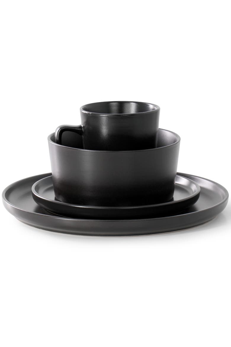 Luxmatte Black 16 Piece Dinnerware Set, Alternate, color, Black