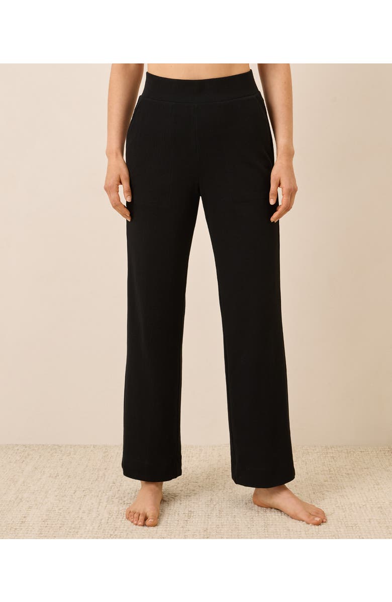 Pact Dream Rib Wide Leg Lounge Pant, Main, color, Black
