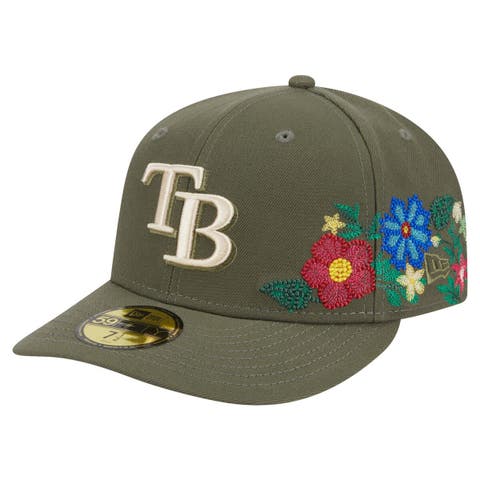 Men's New Era Olive Tampa Bay Rays Tonal Florals 59FIFTY Fitted Hat