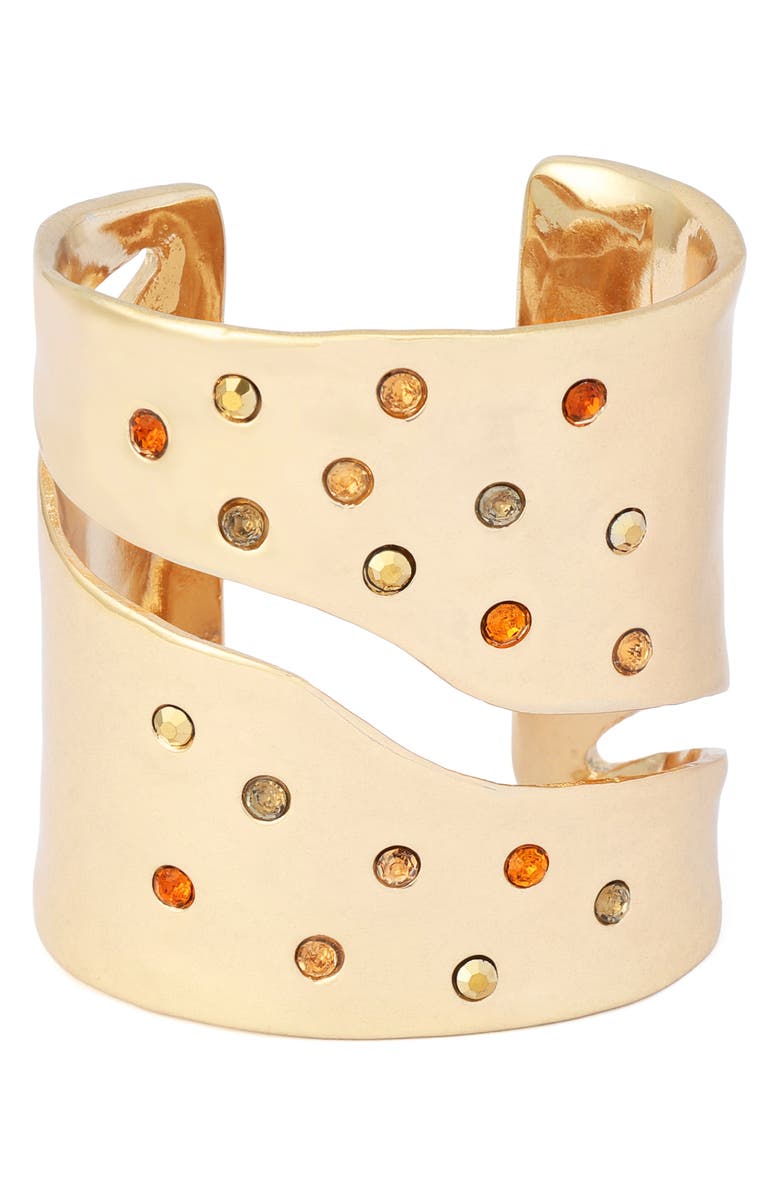Kurt Geiger London Multi Stone Statement Cuff Bracelet, Main, color, Gold/ Multi