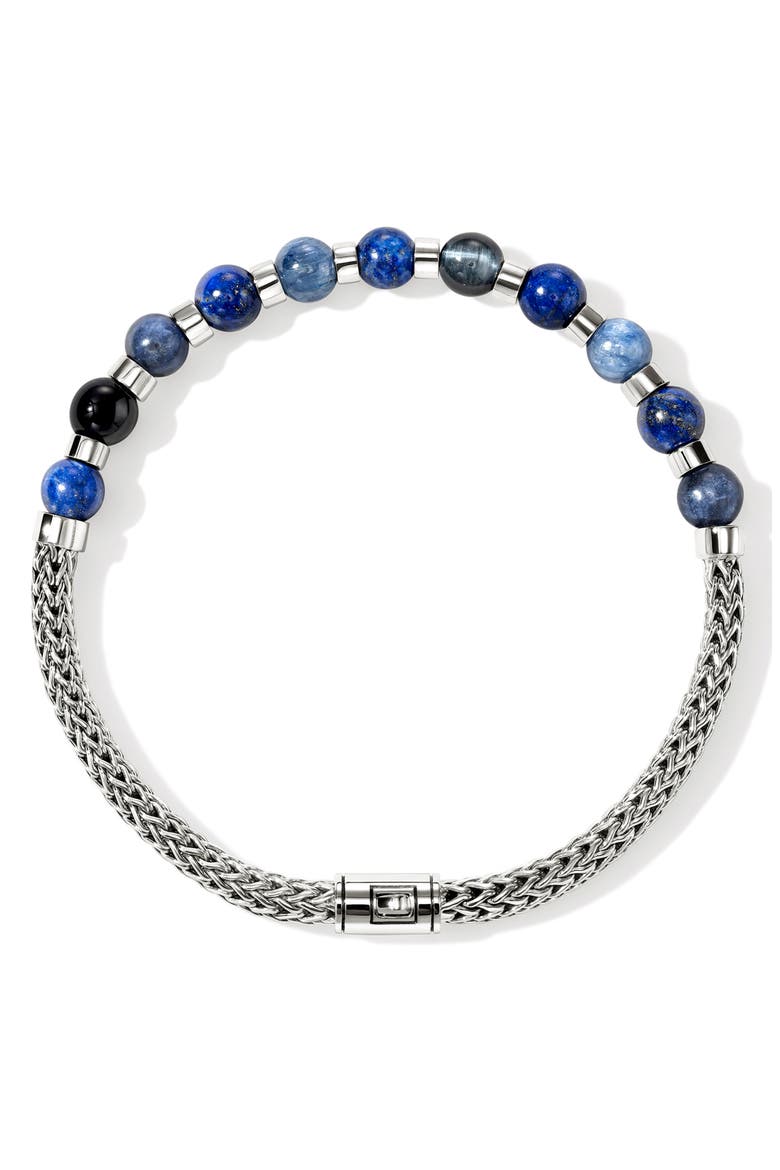 Beaded Chain Bracelet, Alternate, color, SILVER