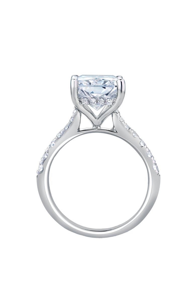 LuvMyJewelry Bayan 14K White Gold Radiant Cut Lab Grown Diamond Hidden Halo Engagement Ring - 5.5 Ct, Alternate, color, 14K White Gold