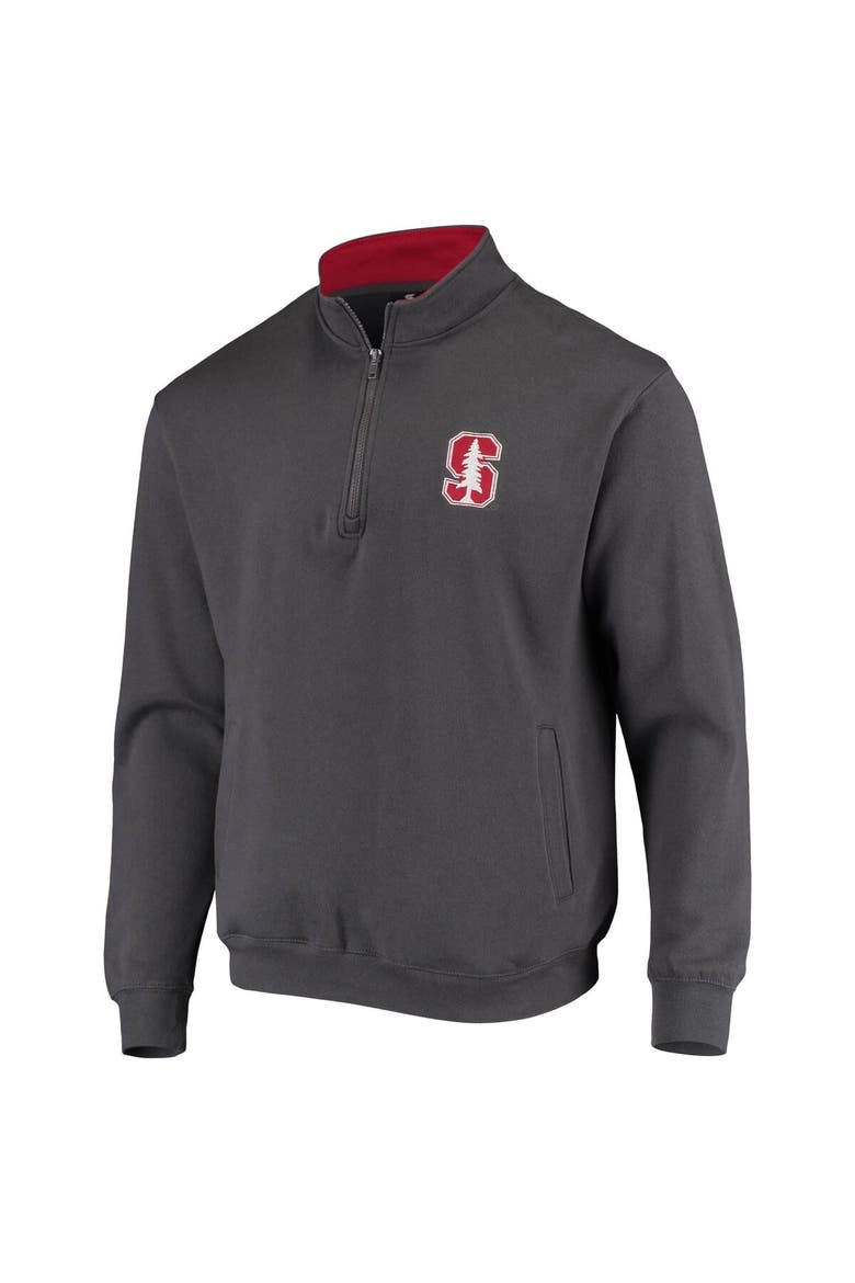 Men's Colosseum Charcoal Stanford Cardinal Tortugas Logo Quarter-Zip Jacket, Alternate, color, Charcoal