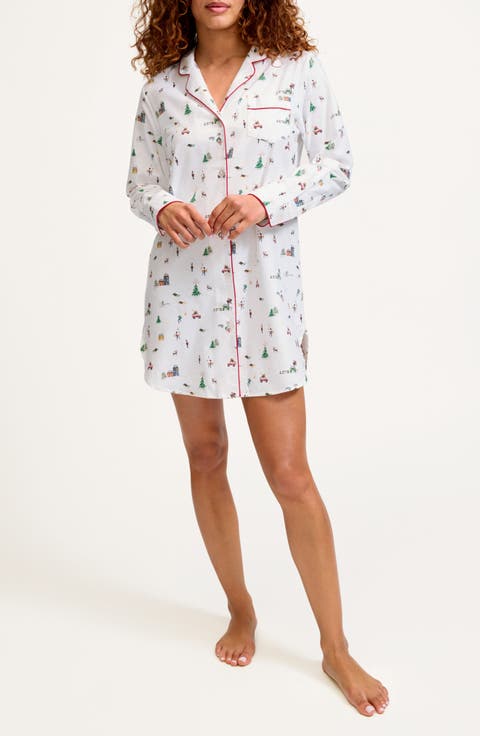 Holiday Town Cotton Twill Nightshirt