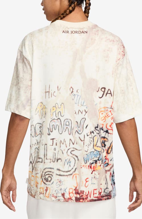 Jordan Air Oversize Graphic T-shirt In Sail/legend Light Brown/red