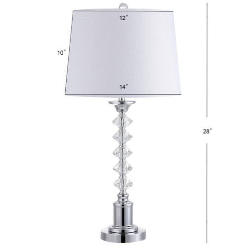 Jonathan Y Kinsley 28" Crystal Led Table Lamp, Clear/chrome In Clear/chrome