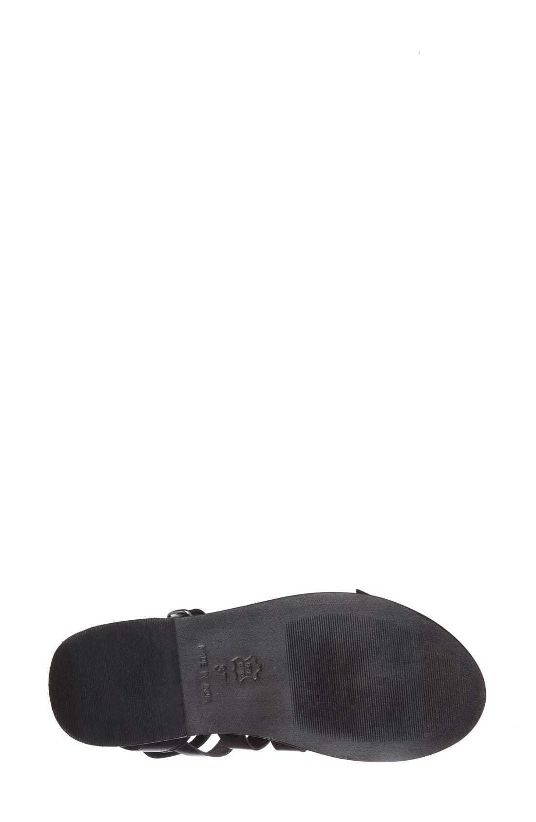 'Favorite' Flat Gladiator Sandal, Alternate, color, BLACK