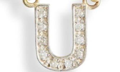 Meshmerise Diamond Initial Charm Paper Clip Chain Necklace In Gold