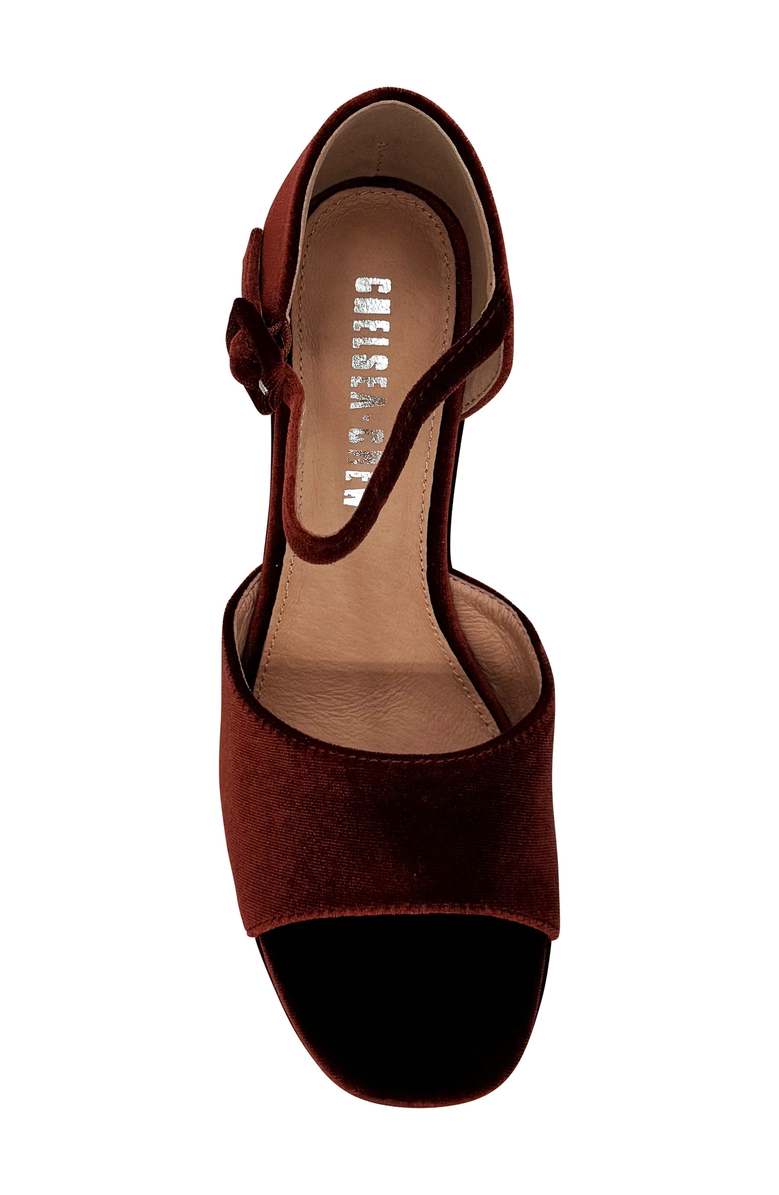 CHELSEA CREW Quill Sandal, Alternate, color, Rust Velvet