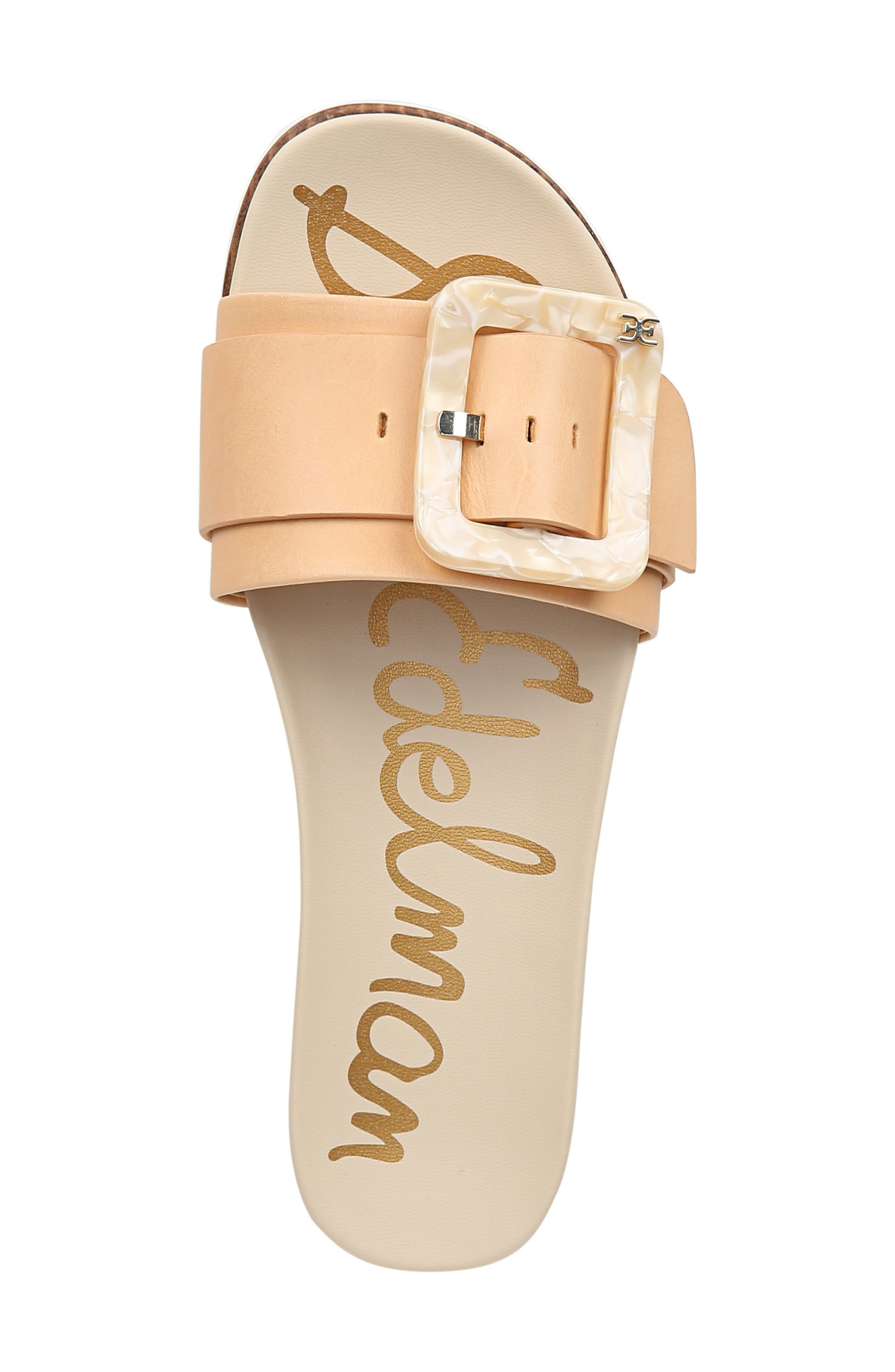 Ariane Platform Slide Sandal, Alternate, color, SAND LEATHER
