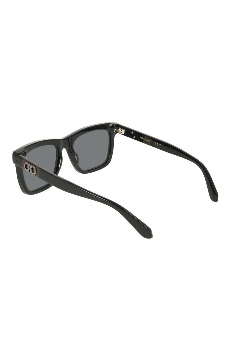 55mm Gradient Rectangle Sunglasses, Alternate, color, BLACK