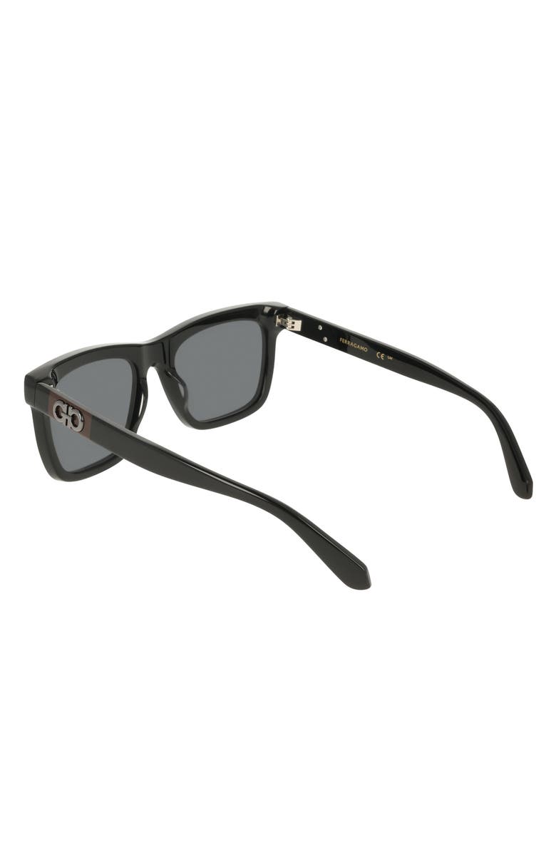 FERRAGAMO 55mm Gradient Rectangle Sunglasses, Alternate, color, Black