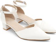 Kailee P Leila Satin Pointed Toe Low Block Heels