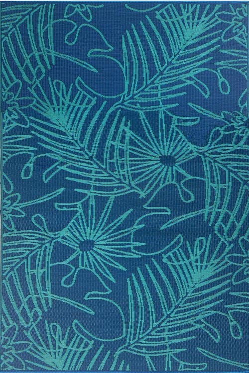 Mad Mats Palm Leaf Deep Turquoise In Multi