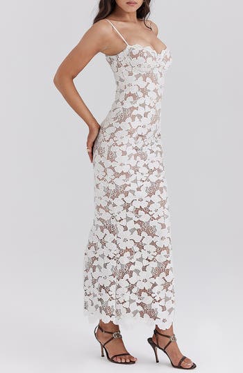 Pearl Floral Lace Gown