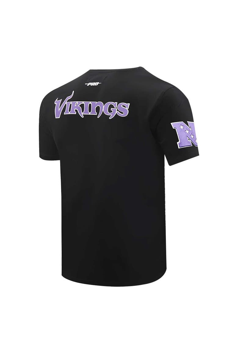 Men's Pro Standard Black Minnesota Vikings Retro Striper T-Shirt, Alternate, color, Black