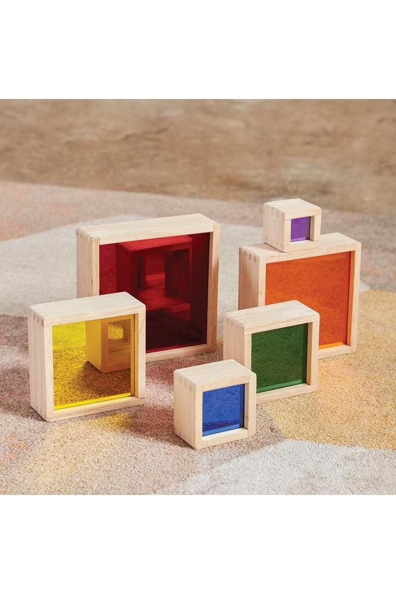 Nesting Pyramid Mirror Set - 6 Pieces, Alternate, color, Beige