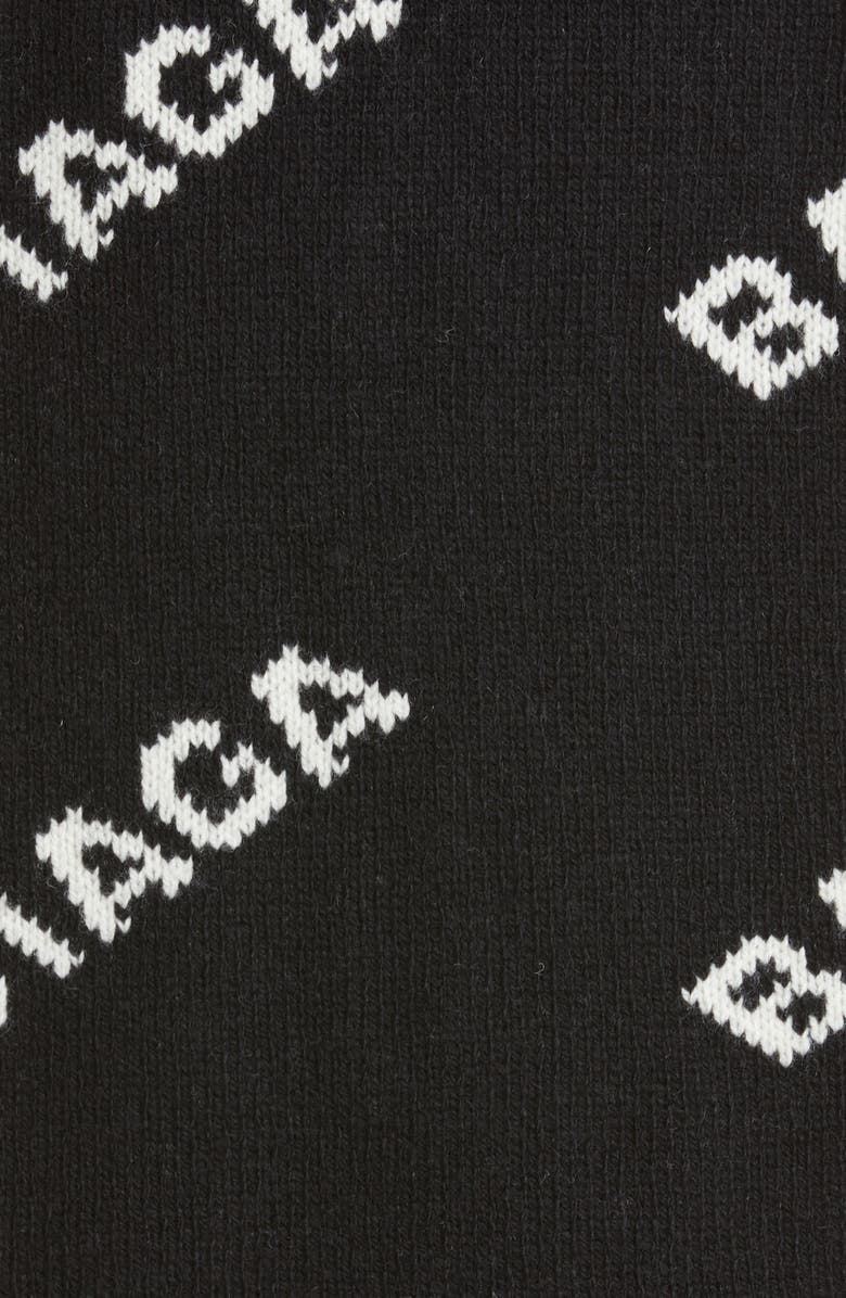 Balenciaga Logo Jacquard Wool Blend Cardigan, Alternate, color, 