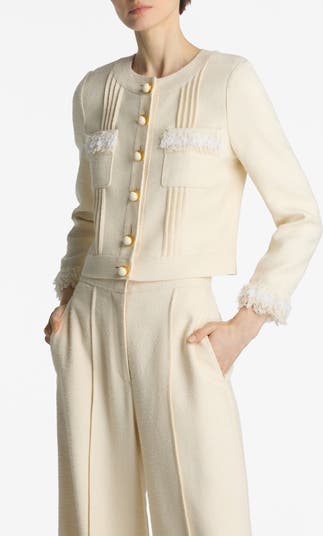 ORGUE Tweed fringe 2way jacket【Ivory】 Tweed fringe 2way jacket