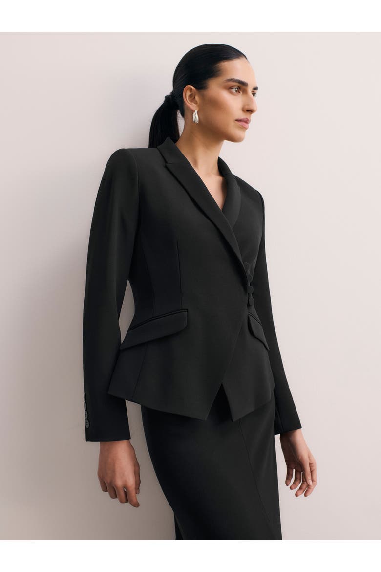Forino Clever Crepe Blazer, Main, color, Black