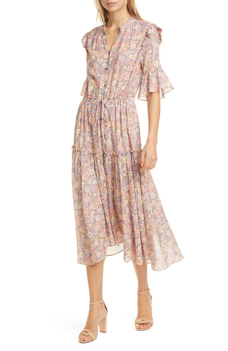 La Vie Rebecca Taylor Josephine Midi Dress, Main, color, 