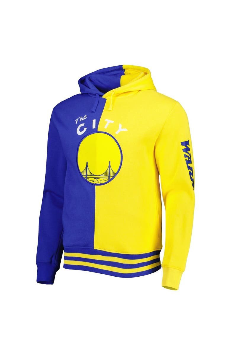 Mitchell & Ness Men's Mitchell & Ness Royal/Gold Golden State Warriors Hardwood Classics Split Pullover Hoodie, Alternate, color, Royal