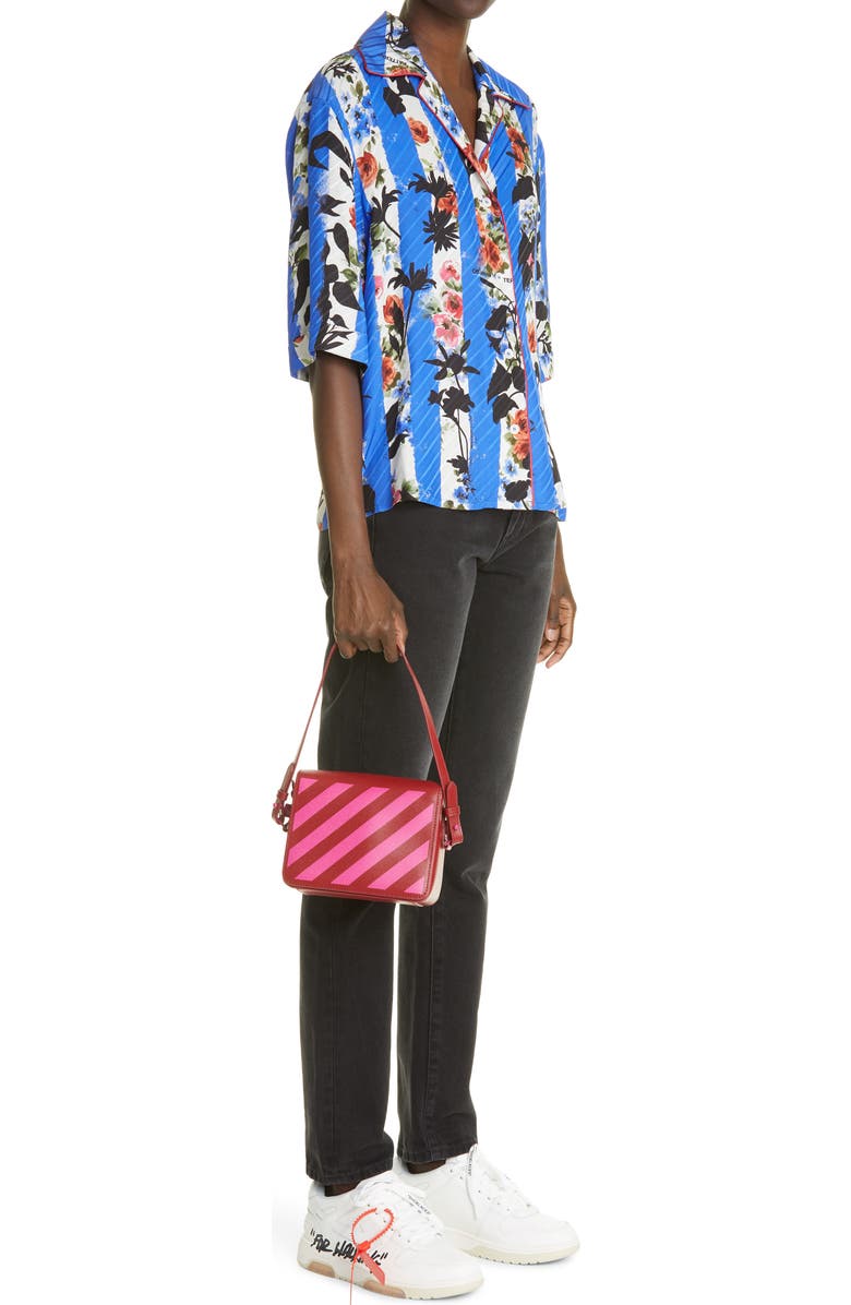 Off-White Diagonal Stripe Shoulder Bag, Alternate, color,