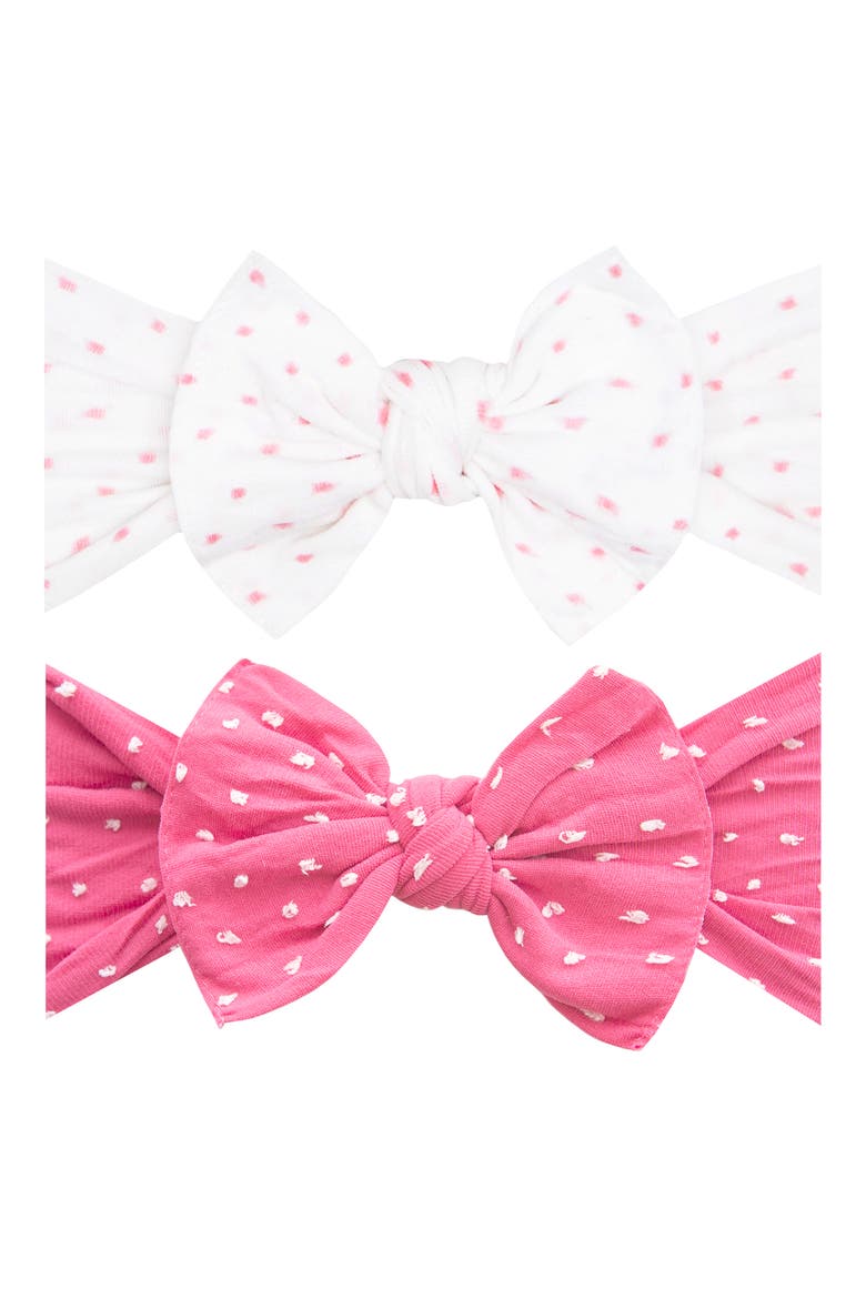 2-Pack Bow Head Wraps, Main, color, WH PK DOT/HOT PK DOTDNU