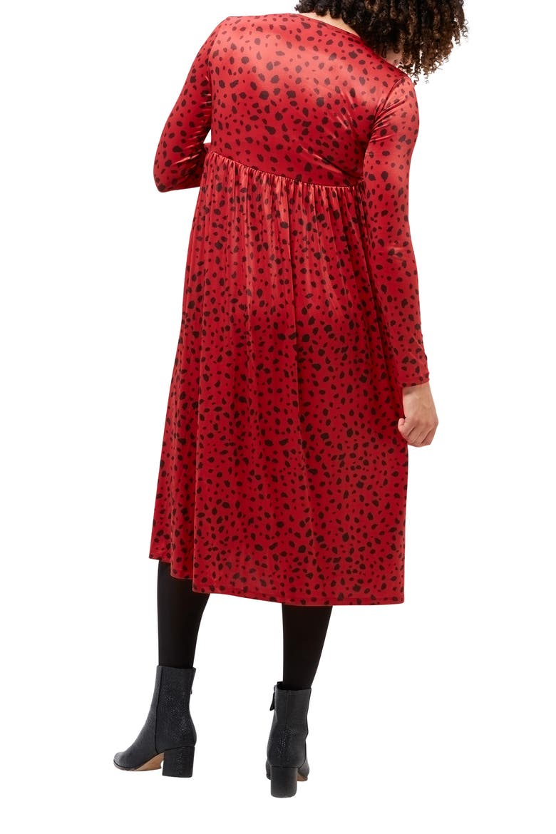 Augusta Print Long Sleeve Maternity/Nursing Dress, Alternate, color, RUSSET ABSTRACT DOT