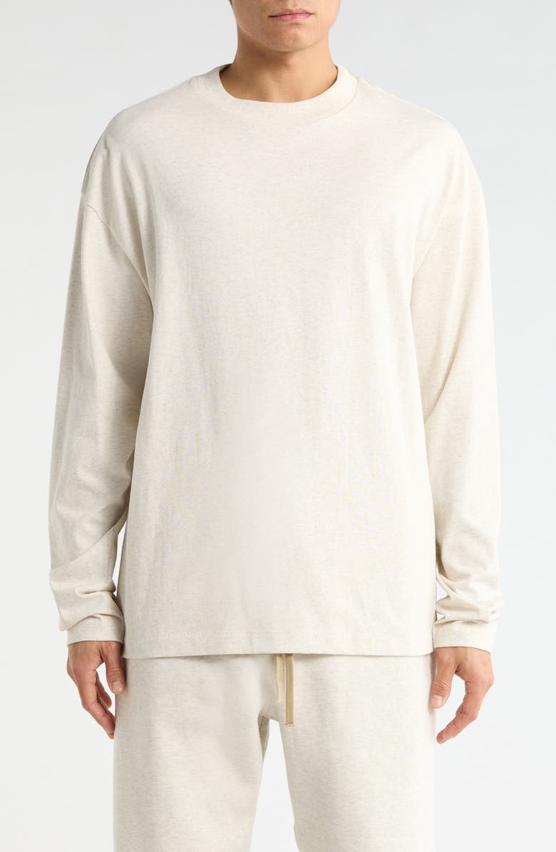 Fear of God Essentials Classic Fit Long Sleeve T-Shirt, Main, color, Oatmeal Heather